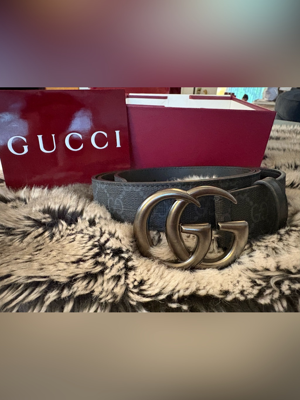 Brand New Gucci Black Leather Logo-Stamped Belt Strap. Og Packaging.